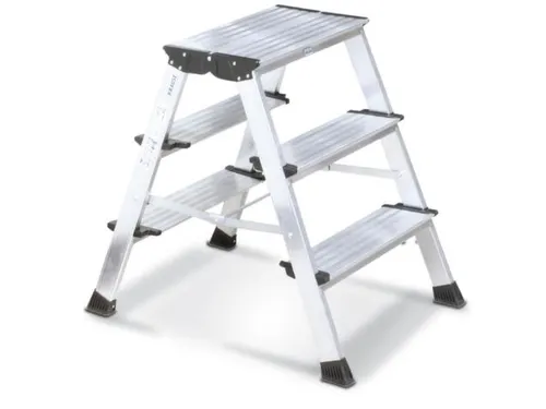 Vouwtrapje Aluminium H 650Mm Aan Beide Zijden Te Gebruiken 2X3Treden