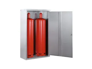gasflessenkast,v. 2x33kg fles,HxBxD 1435x860x400mm,m. dak,vleugeldeur - 2
