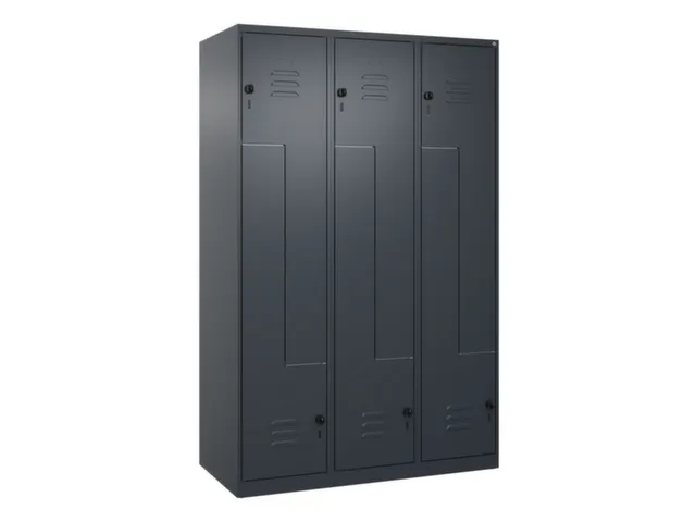 Z-garderobekast,HxBxD 1850x1200x500mm,vak B 200/400mm,draaigrendel