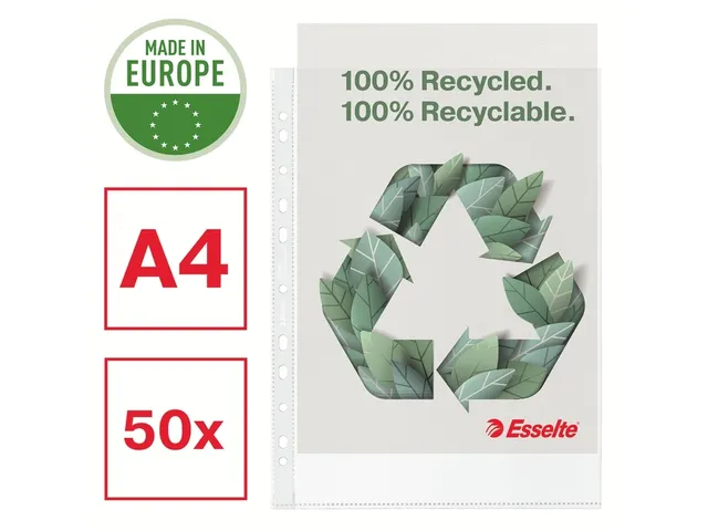 Pochette Esselte Recycle PP A4 100mu 11 trous 50 pièces