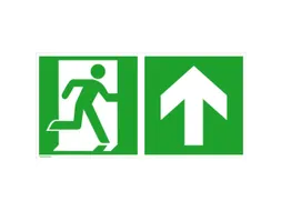 Borden Voor Vluchtroutesignalering,Nooduitgang,Pijl Omhoog/Rechtdoor