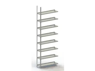 Schroefstelling Aanbouwveld Ral7035 2500x1002x304mm 8legborden 75kg - 1