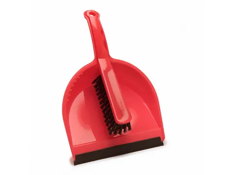 Wecoline Veegblik met stoffer kunststof Rood 12 Stuks