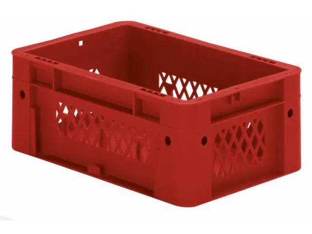 Euronorm Stapelkrat 120x300x200mm 4.1l Wanden Opengewerkt Rood