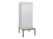 locker voor scheiding van kleding,HxBxD 2120x800x815mm,2vak