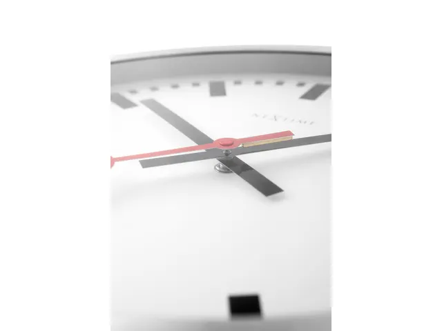 Horloge murale NeXtime 'Station' Ø19cm aluminium brossé