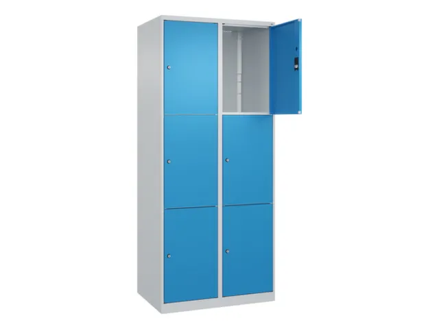 lockerkast,HxBxD 1850x800x500mm,2x3vakken,vak B 400mm,cil.-slot
