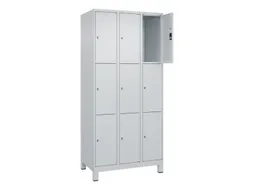 lockerkast,HxBxD 1950x900x500mm,3x3vakken,vak B 300mm,cil.-slot,voeten
