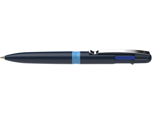 Balpen Schneider Take 4 donkerblauw / lichtblauw