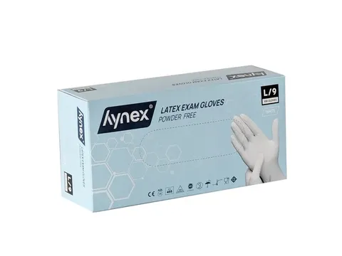 Handschoen Hynex latex L wit 5g 100 stuks