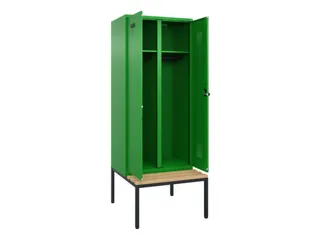 locker met bank,voor scheiding van kleding,HxBxD 2120x800x815mm,2vak - 1