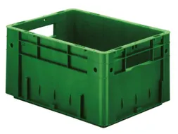 Euronorm Stapelkrat 210x400x300mm 17.5l Wanden/Bodem Gesloten Groen