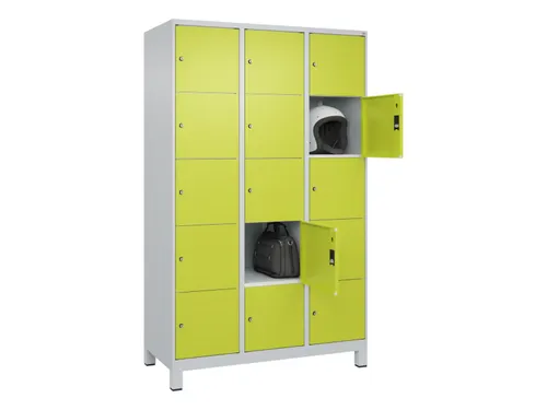 lockerkast,HxBxD 1950x1200x500mm,3x5vakken,vak B 400mm,cil.-slot