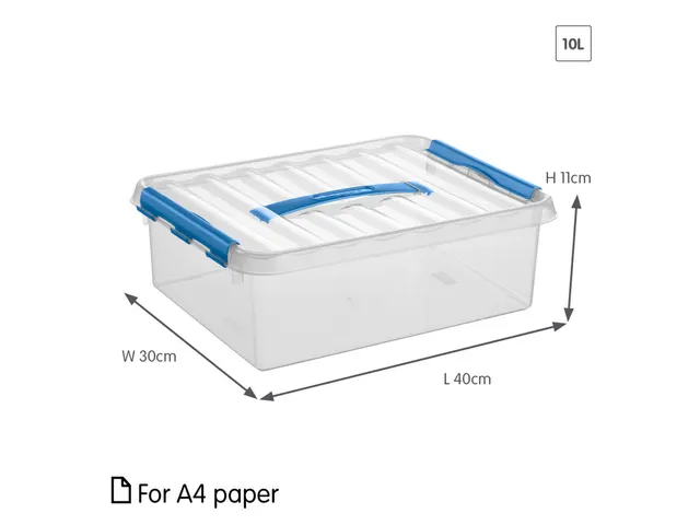 Q-line opbergbox 10L transparant blauw - 40x30x11cm