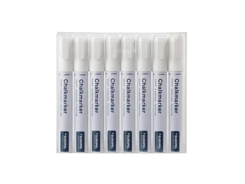 Krijtstift Europel 6mm wit etui 8 stuks