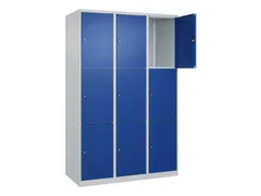 lockerkast,HxBxD 1850x1200x500mm,3x3vakken,vak B 400mm,cil.-slot