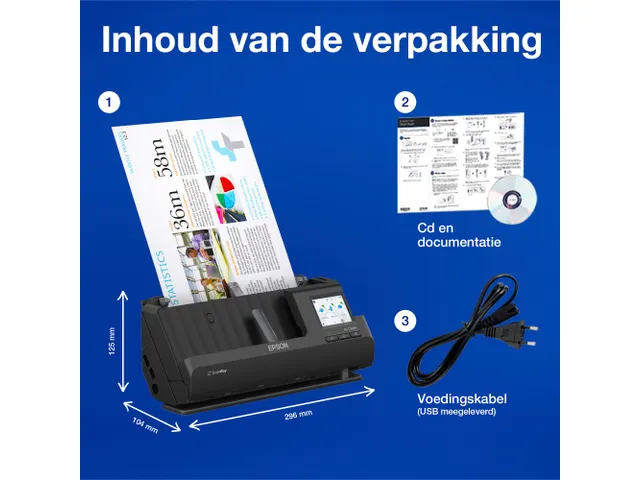 ES-C380W compacte A4-documentscanner met Wi-Fi-connectiviteit en U-tra