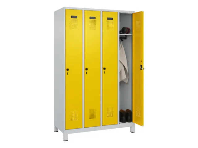 locker,HxBxD 1950x1200x500mm,4vak,vak B 300mm,draaigrendel,voeten