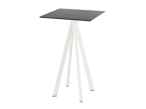 statafel,HxBxD 1090x700x700mm,rechthoekig,4voeten wit,blad HPL zwart