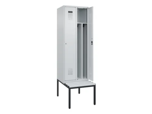 locker met bank,voor scheiding van kleding,HxBxD 2120x600x815mm,2vak