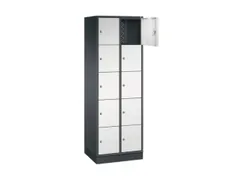 lockerkast,RAL 7021/RAL 7035,HxBxD 1950x620x500mm,2x5vakken,cil.-slot