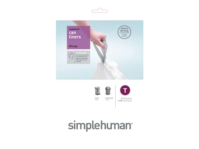 Afvalzakken 3 liter (T) wit, Simplehuman