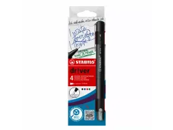 Fineliner STABILO dr!ver Etui met 4 kleuren Fijne punt 0.4mm