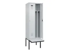 locker met bank,voor scheiding van kleding,HxBxD 2120x600x815mm,2vak