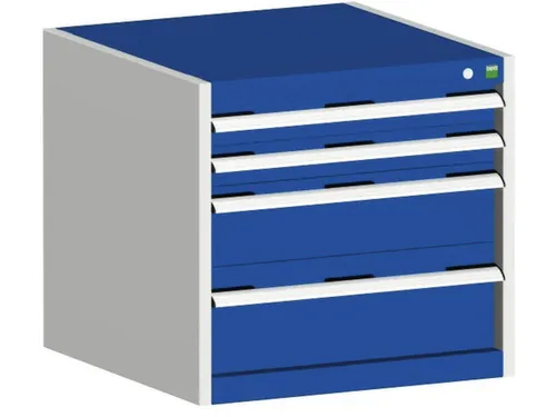 ladekast 600x650x525mm 4laden romp RAL7035 front RAL5010