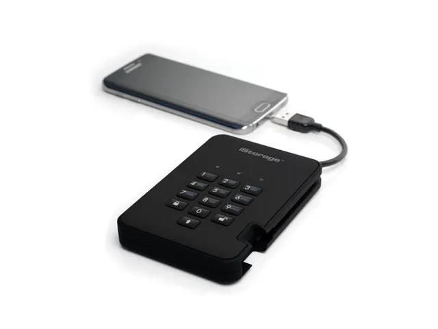 iStorage diskAshur2 256-bit 3TB USB 3.1 Harde Schijf Zwart