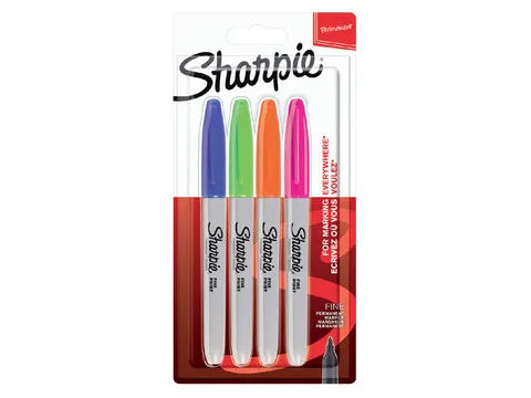 Viltstift Sharpie Neon Fijne punt 0.9mm Blister à 4 stuks Fun Assorti