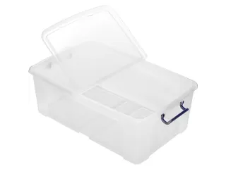 Opbergbox Plastic Transparant 50 Liter met Gedeelde Deksel - 3
