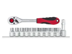 R69008012 Dopsleutel + ratel 1/2 inch zeskant + strip 12-delig