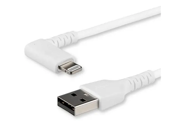 2 Meter Gehoekte Lightning Naar Usb Kabel Apple Wit Aramide