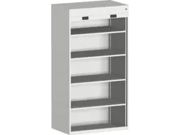 roldeurkast 2000x1050x650mm 4xStalen bodem cil.-slot RAL7035