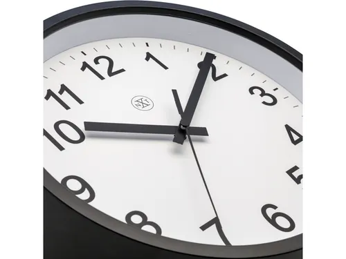 Wandklok nXt Robust dia 25,5cm zwart/wit kunststof