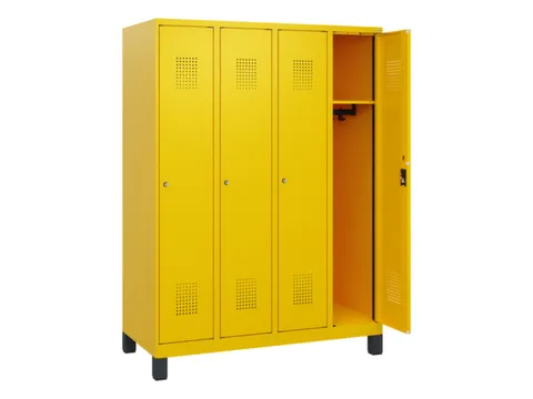 schoollocker,HxBxD 1630x1200x500mm,4vak,vak B 300mm,cil.-slot,voeten