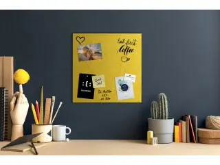 Glas-magneetbord Sigel Artverum Yellow Structure mat 480x480x15mm - 5