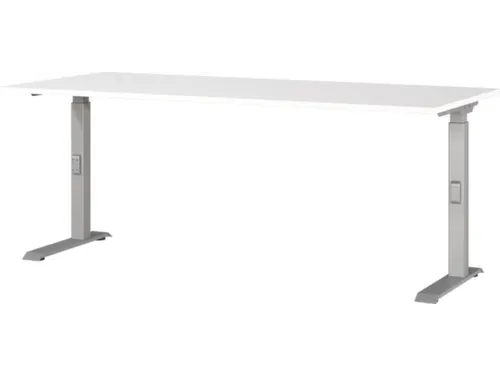 In hoogte verstelbaar bureau,HxBxD 680-910x1800x800mm,blad wit