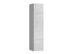 Lockerkast 1800x415x500mm 1x5 vakken cilinderslot, sokkel, RAL9003