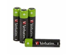 49514 VERBATIM Batterijen AAA Micro HR03 NiMh Accu 1,2V 950 mA 4 stuks