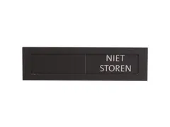Premium Schuifbord Zwart Wit Niet Storen 150x40mm