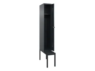locker met bank,HxBxD 2120x300x815mm,1vak,vak B 300mm,draaigrendel - 1