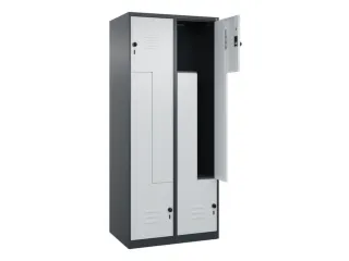 Z-garderobekast,HxBxD 1850x800x500mm,vak B 200/400mm,draaigrendel - 2