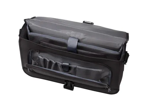 schoudertas Lightpak Solar zwart/blauw Polyester