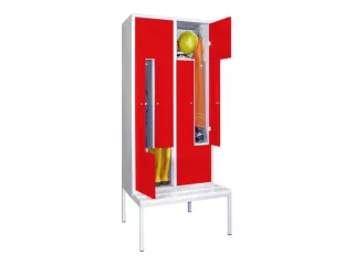 Z-garderobekast,HxBxD 2100x800x800mm,vak B 400mm,RAL7035,front RAL3000 - 2