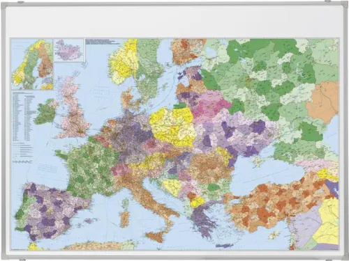 kaart van Europa HxB 98x138cm schaal 1:3.600.000 magnetisch