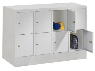 lockerkast,HxBxD 855x1200x500mm,4x2vakken,RAL7035,front RAL5010 - 1