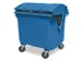 Conteneur à déchets grande capacité couvercle coulissant 1100L bleu