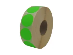 Etiket Rond Fluor Groen 35mm Op rol 2000 Stuks